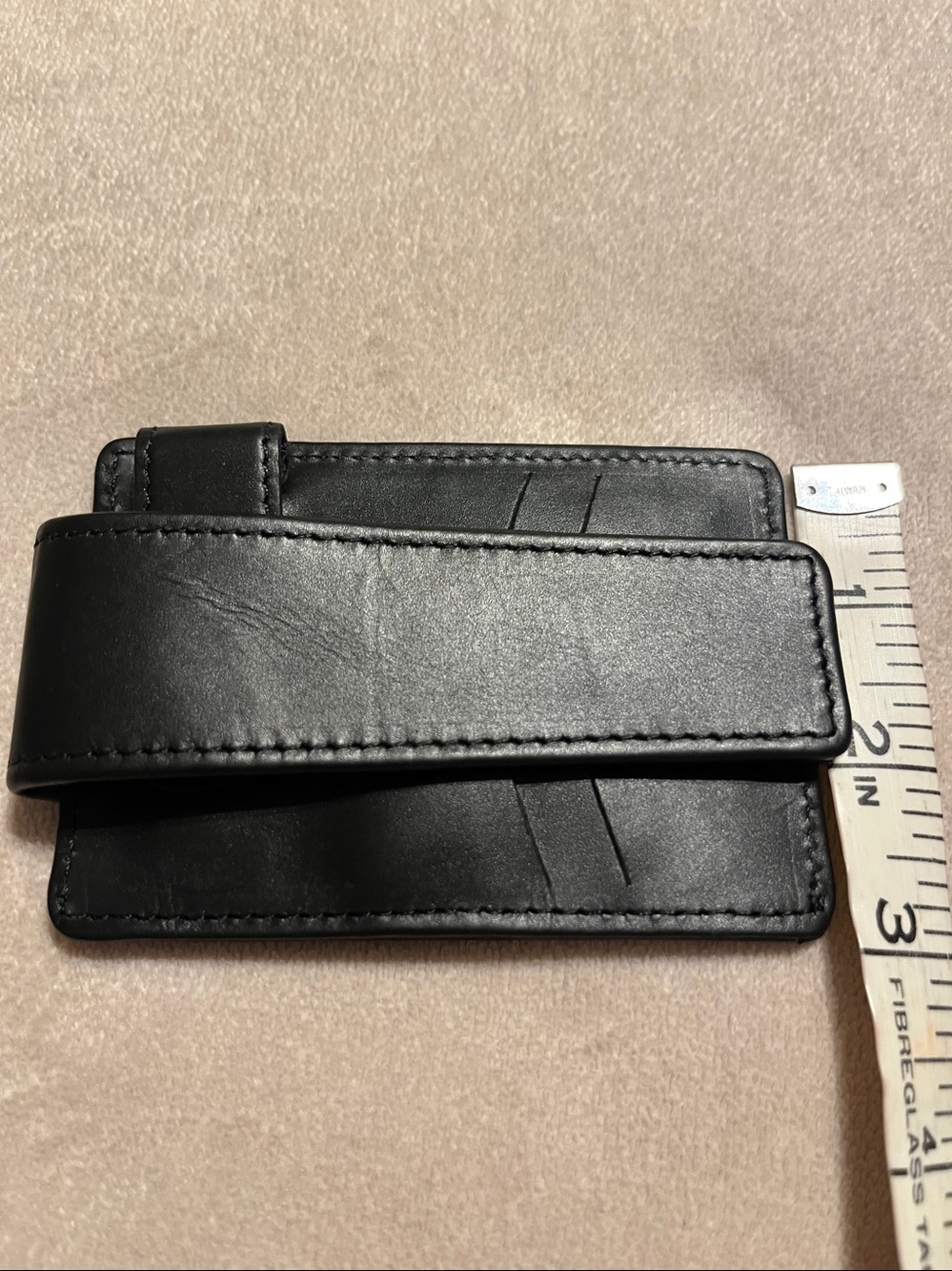 NWT DEEPPOCKET Black Leather Money-Clip Wallet - Picture 11 of 12